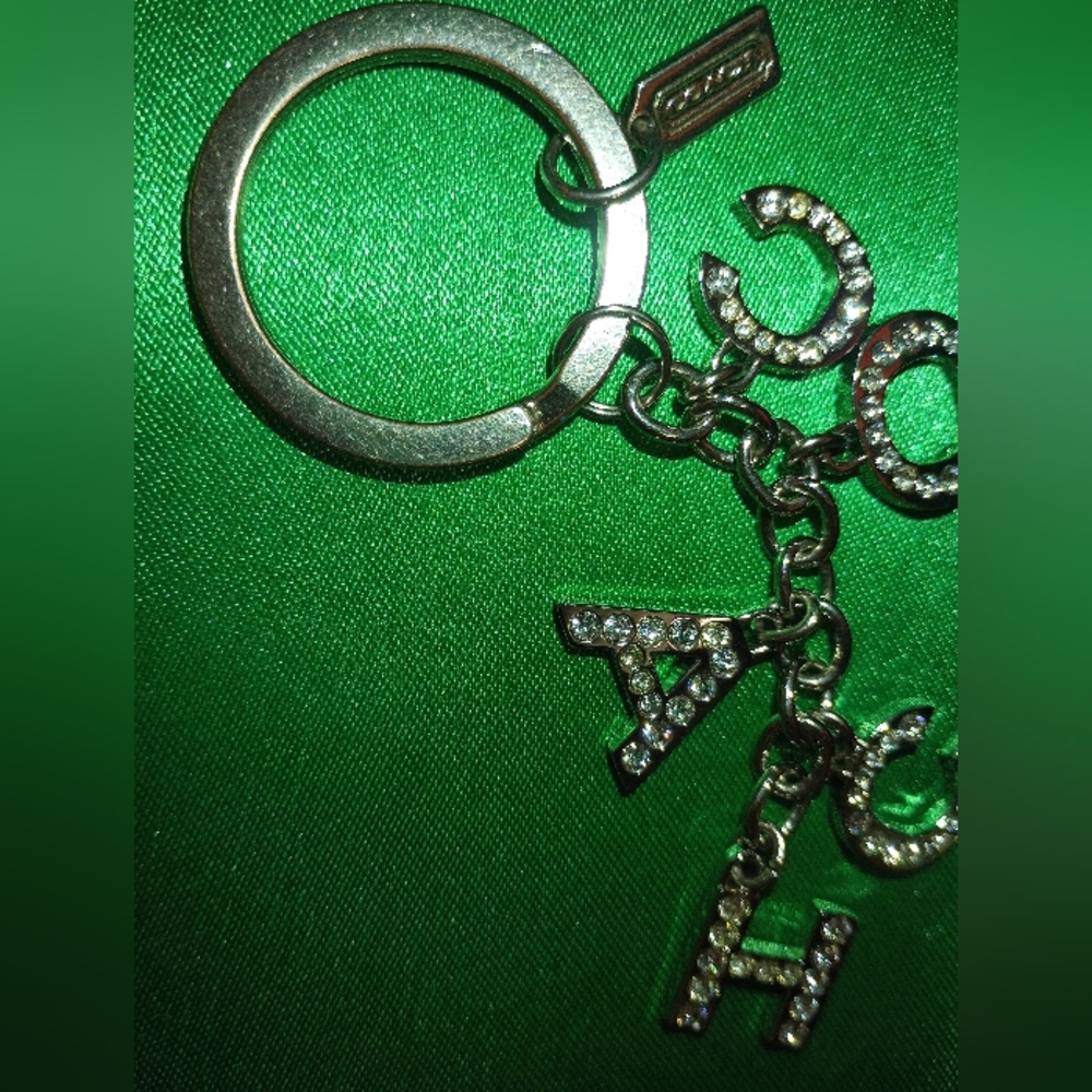 Coach Rare Crystal Pave Silver Rhinestone Keychain - Picture 13 of 16